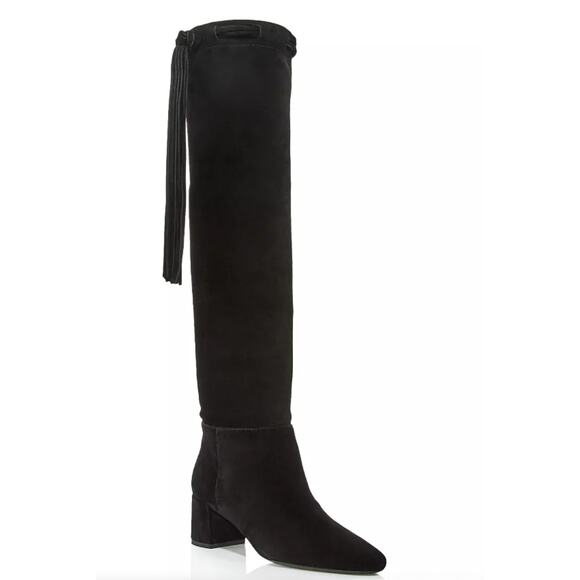 Women's Saint Laurent Laura 50 Fringe Black Leather Boot size 40 Designer Boho - Picture 1 of 7